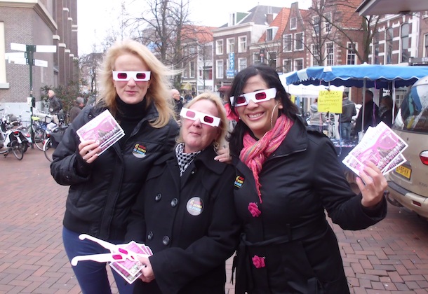  PvdA raadslid Anna van den Boogaard, PdvA kandidaat-raadslid  Helma Baart en SP kandidaat-raadslid Natalie Wanga.